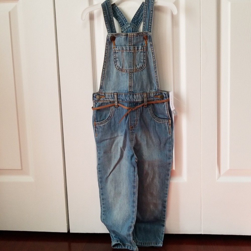 Carter's Denim Pant Overalls w/ Tan Suede Belt NWT